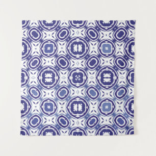 Portuguese vintage azulejo tiles. Minimal design. Tapestry