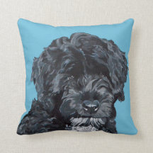 Portuguese Water Dog Art Pillow