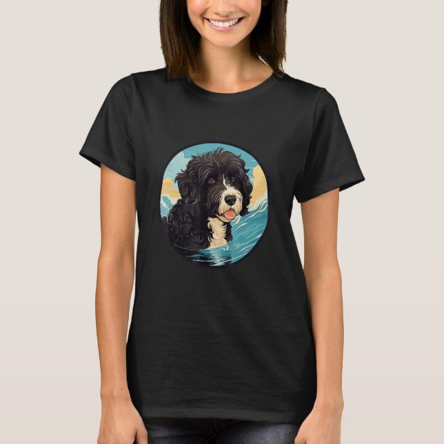 Portuguese Water Dog Breed Dog Design T-Shirt (Front)