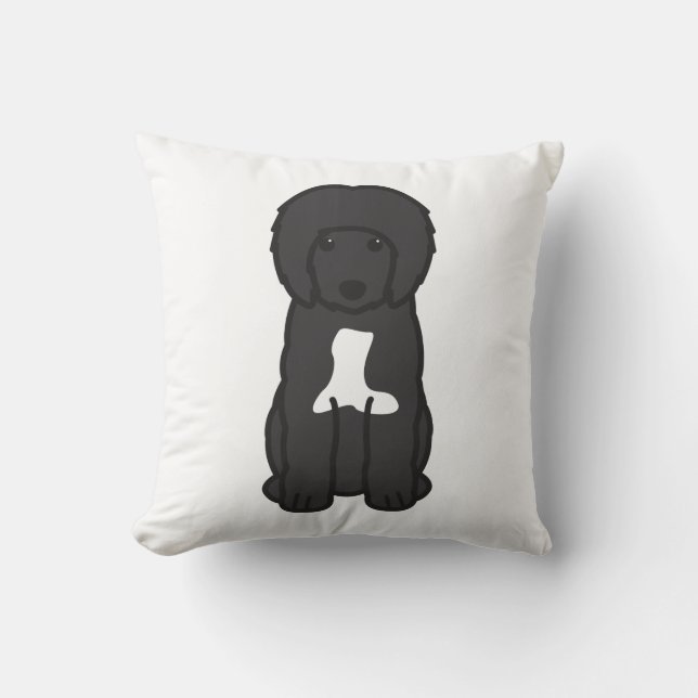 Portuguese Water Dog Cartoon Cushion (Front)