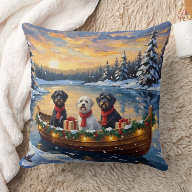 Portuguese Water Dog Christmas Boat Holiday Cushion (Blanket)