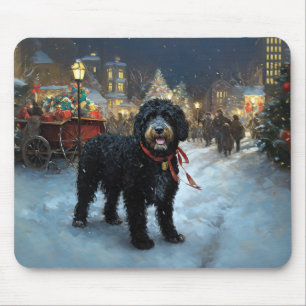 Portuguese Water Dog Christmas Festive Season Mouse Pad