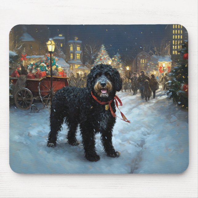 Portuguese Water Dog Christmas Festive Season Mouse Pad (Front)