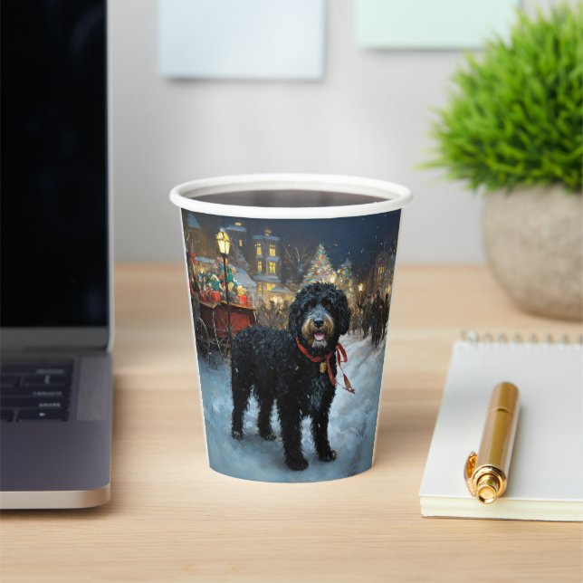Portuguese Water Dog Christmas Festive Season Paper Cups (Insitu)