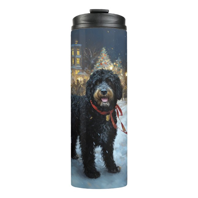 Portuguese Water Dog Christmas Festive Season Thermal Tumbler (Front)