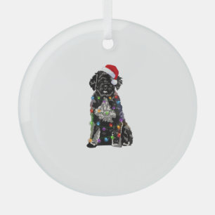 Portuguese Water Dog Christmas Lights Xmas Dog Lov Glass Tree Decoration