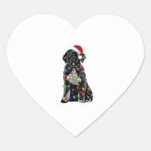 Portuguese Water Dog Christmas Lights Xmas Dog Lov Heart Sticker
