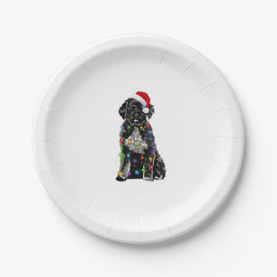 Portuguese Water Dog Christmas Lights Xmas Dog Lov Paper Plate