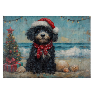 Portuguese Water Dog Christmas Vintage Beach Cutting Board