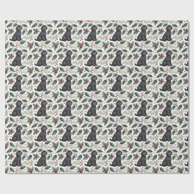 Portuguese Water Dog Christmas Wrapping Paper (Flat)