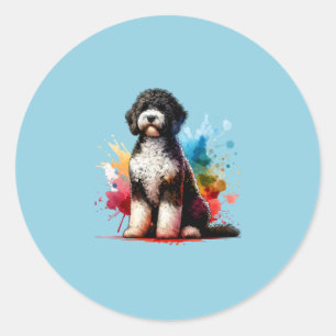 Portuguese Water Dog Classic Round Sticker