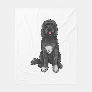 Portuguese Water Dog  Cute Dog Art  Fleece Blanket