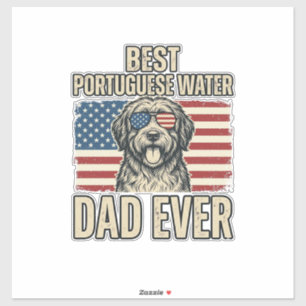 Portuguese Water Dog Dad Patriotic Vintage