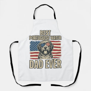 Portuguese Water Dog Dad Patriotic Vintage Apron