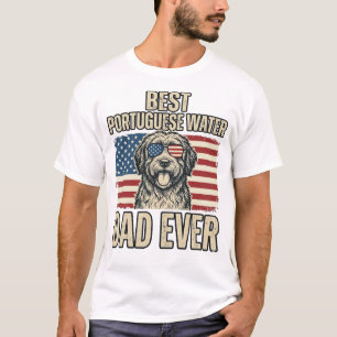 Portuguese Water Dog Dad Patriotic Vintage T-Shirt