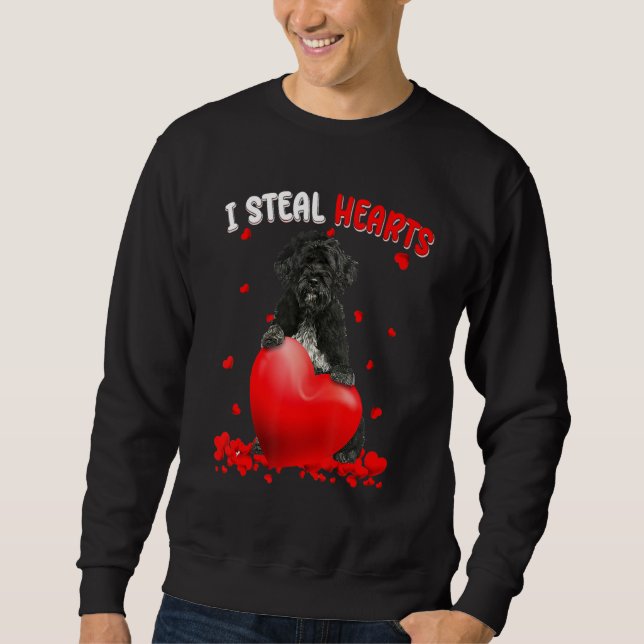 Portuguese Water Dog Dog I Steal Hearts Cute Valen Sweatshirt (Front)