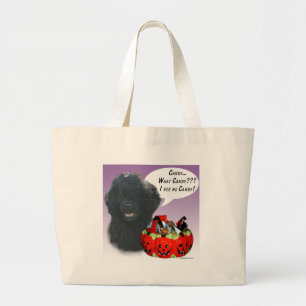 Portuguese Water Dog Halloween Candy Large Tote Bag