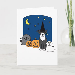 Portuguese Water Dog Halloween Card