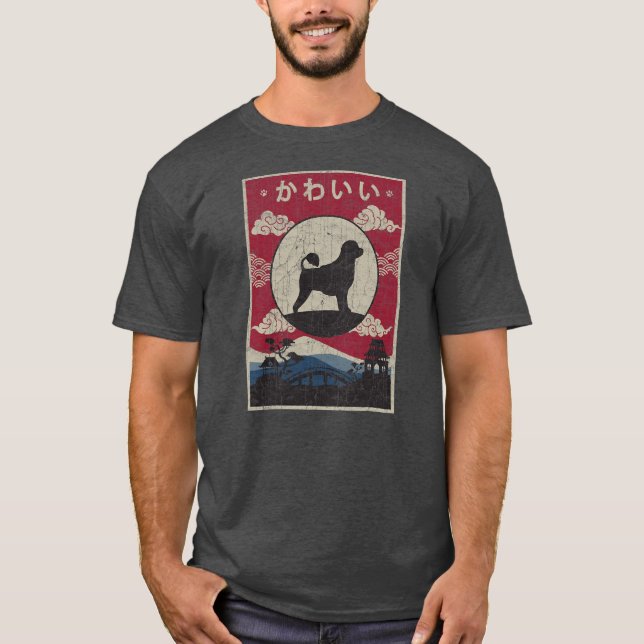 Portuguese Water Dog Japanese Design Kawaii Dog T-Shirt (Front)