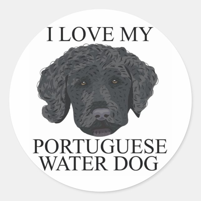 PORTUGUESE WATER DOG Love! Classic Round Sticker (Front)