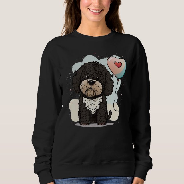 Portuguese Water Dog Love Heart for Valentines Day Sweatshirt (Front)