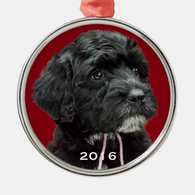 Portuguese Water Dog Ornament Red (Front)