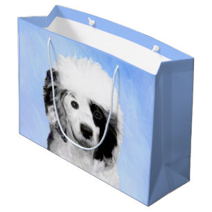 Portuguese Water Dog Painting - Original Dog Art Large Gift Bag