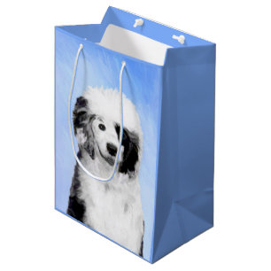 Portuguese Water Dog Painting - Original Dog Art Medium Gift Bag