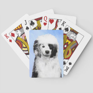 Portuguese Water Dog Painting - Original Dog Art Playing Cards