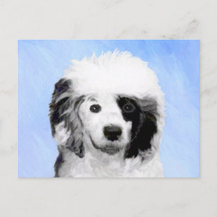 Portuguese Water Dog Painting - Original Dog Art Postcard