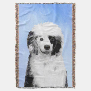 Portuguese Water Dog Painting - Original Dog Art Throw Blanket
