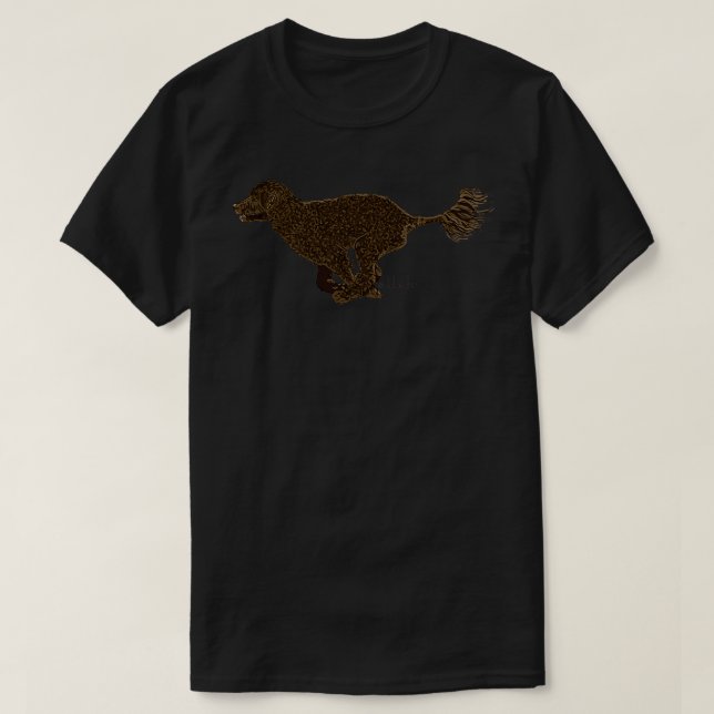 Portuguese Water Dog Running Brown Retriever T-Shirt (Design Front)