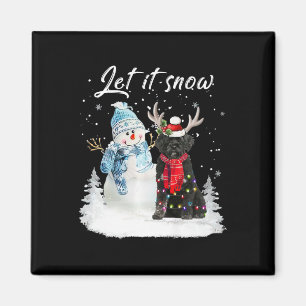 Portuguese Water Dog Santa Dog Christmas Snowman X Magnet