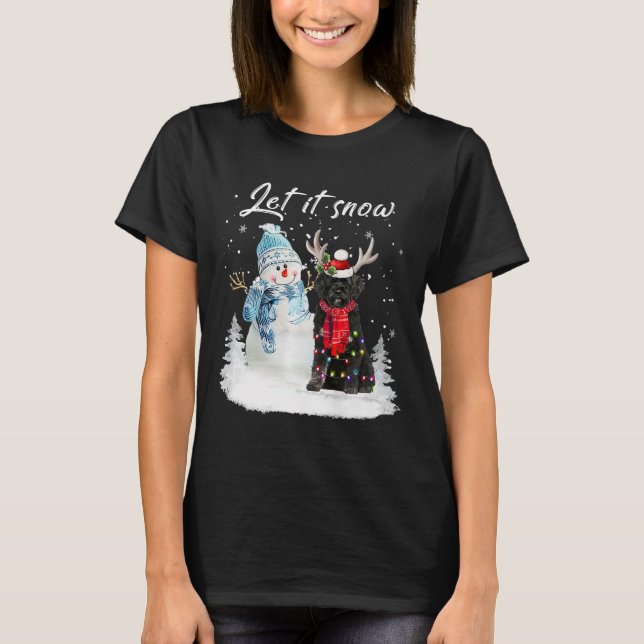 Portuguese Water Dog Santa Dog Christmas Snowman X T-Shirt (Front)