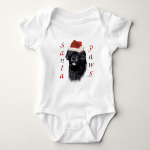 Portuguese Water Dog Santa Paws Baby Bodysuit