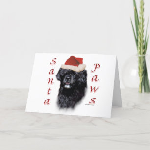 Portuguese Water Dog Santa Paws Holiday Card