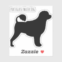 Portuguese Water Dog Silhouette Vinyl Sticker