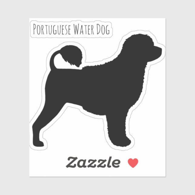 Portuguese Water Dog Silhouette Vinyl Sticker (Sheet)