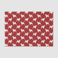 Portuguese Water Dog Silhouettes Pattern Red