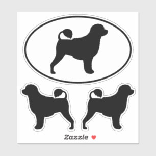 Portuguese Water Dog Silhouettes Vinyl Sticker Set