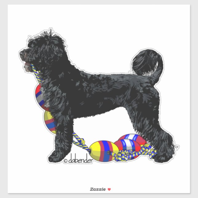 Portuguese Water Dog Standing with Float Line (Sheet)