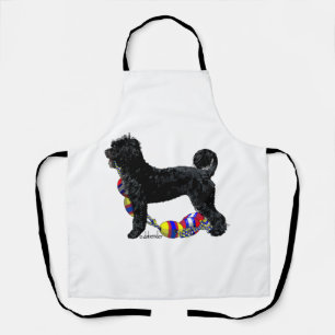 Portuguese Water Dog Standing with Float Line  Apron