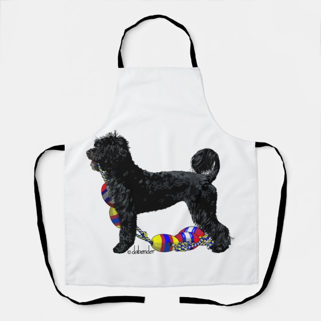 Portuguese Water Dog Standing with Float Line Apron (Front)