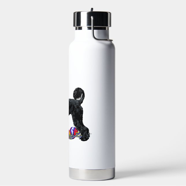 Portuguese Water Dog Standing with Float Line Bottle (Left)