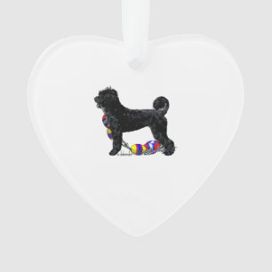 Portuguese Water Dog Standing with Float Line Ornament
