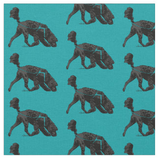 Portuguese Water Dog - Track / Scent Turquoise 2" Fabric