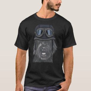 Portuguese Water Dog Wearing Vintage Motorcycle He T-Shirt