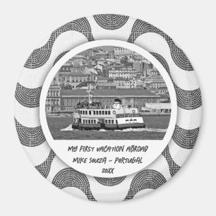 Portuguese waves cobblestone First Vacation   Magnet