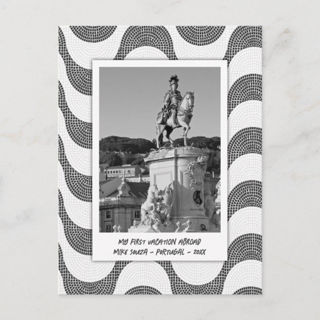 Portuguese Waves cobblestone photo frame Postcard (Front)