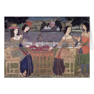 Portuguese women eating a meal, Goa